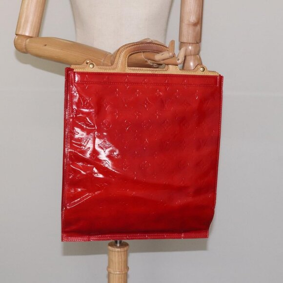 LOUIS VUITTON Monogram Vernis Stanton Tote Bag Red - Picture 15 of 16